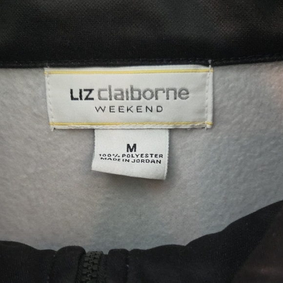 Liz Claiborne Weekend Black and White  Half-Zip Pullover Women's Size Medium - Picture 2 of 10